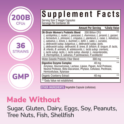 Women's Probiotics 200 Billion CFU