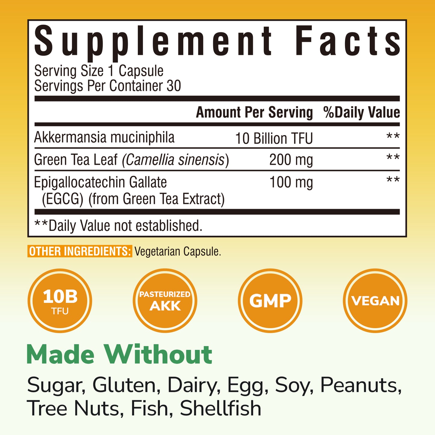 Akkermansia Probiotic 10 Billion TFU