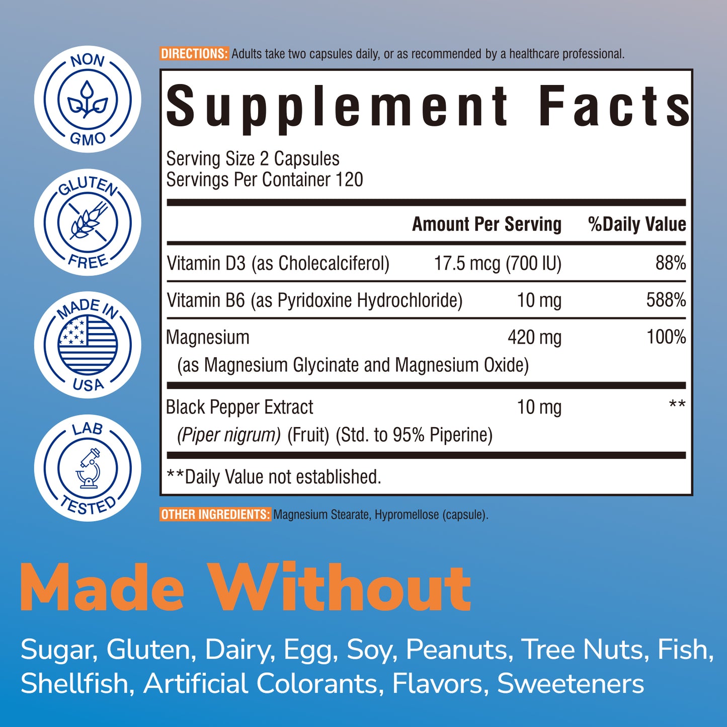Magnesium Glycinate with D3 & B6