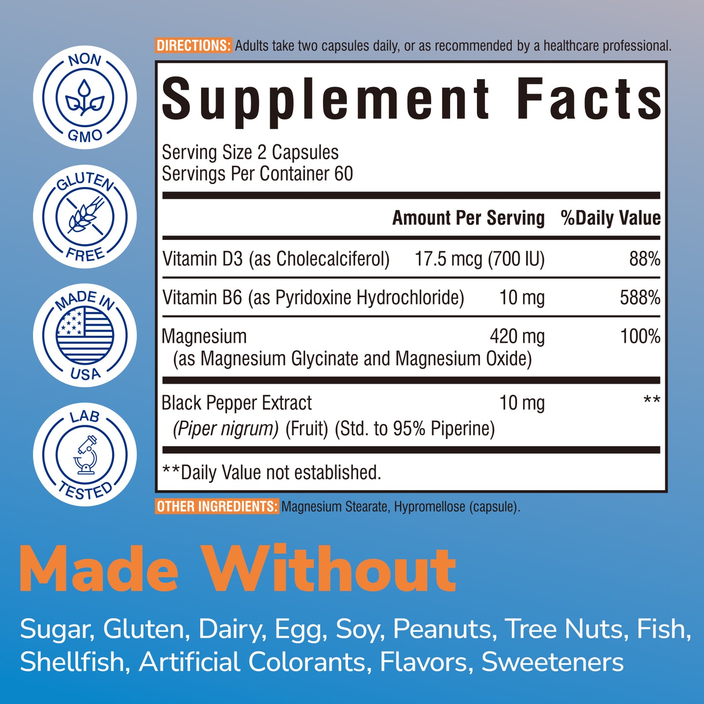 Magnesium Glycinate with D3 & B6