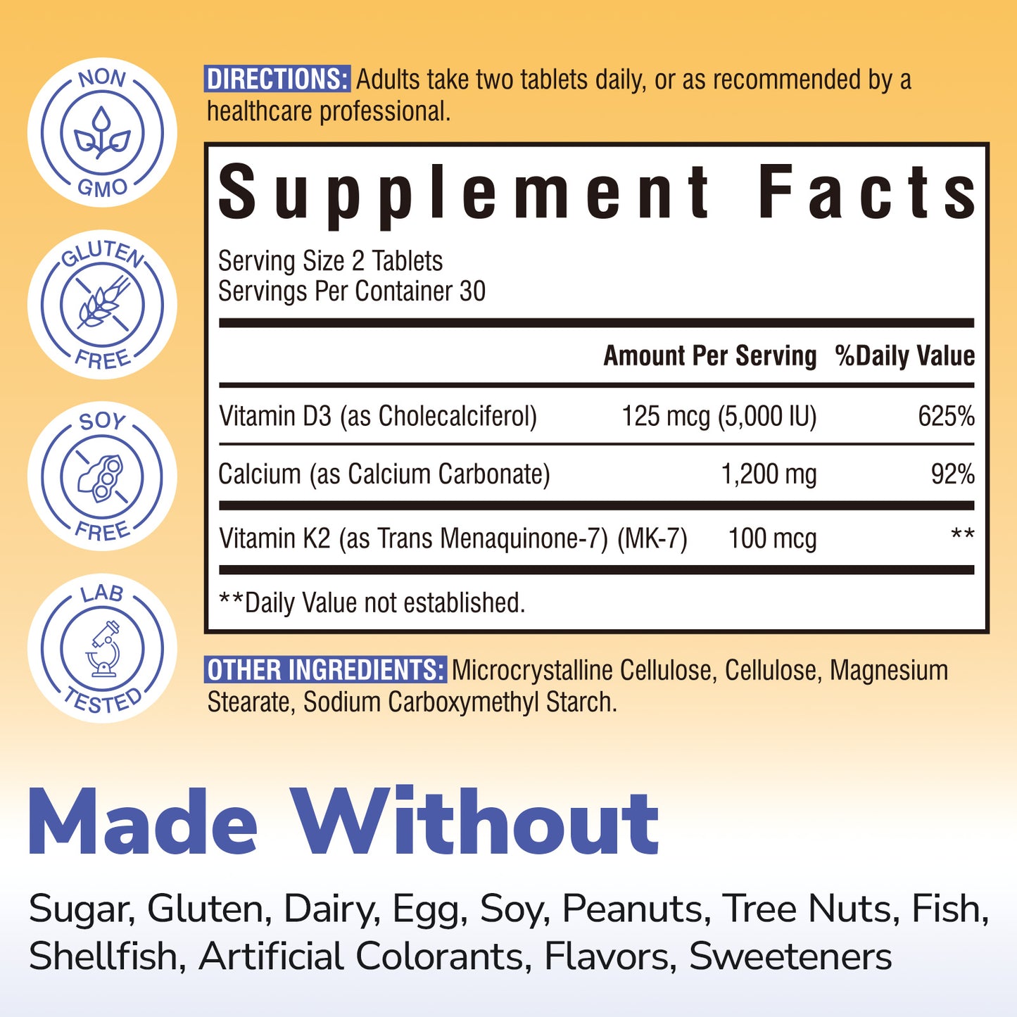 Vitamin D3 K2 with Calcium
